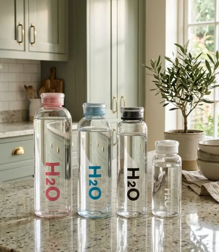 بطری پیرکس 4 سایز H2O درب رنگی